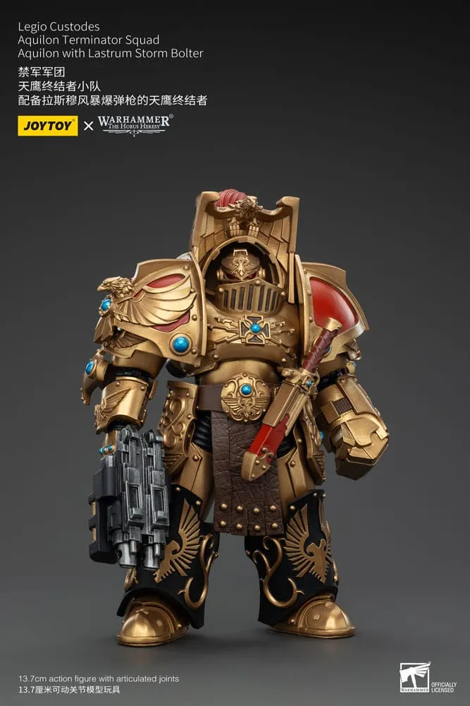 Warhammer The Horus Heresy Action Figure 1/18 Legio Custodes Aquilon Terminator Squad Aquilon with Lastrum Storm Bolter 14 cm